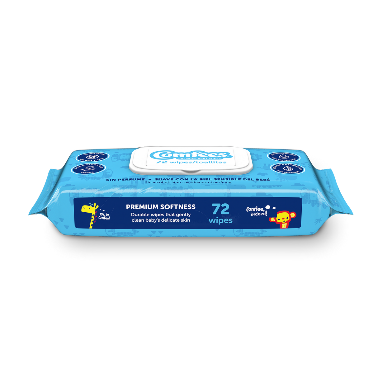 Comfees - Unscented Baby Wipes - Case of 12 Packs