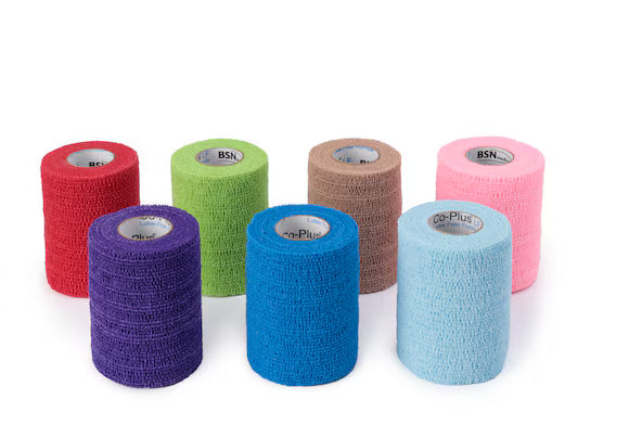 BX/18 CO-PLUS ELASTIC COHESIVE BANDAGE 10CM X 3.6M (STRETCHED), MIXED COLORS