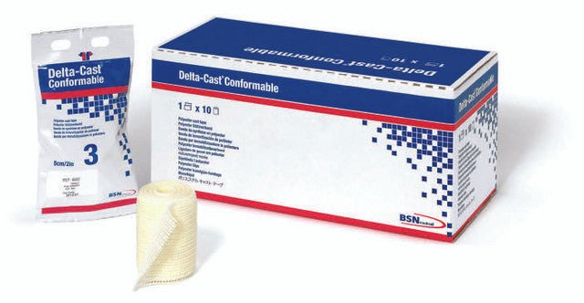 BX/10 DELTA-CAST CONFORMABLE POLYESTER CAST TAPE 7.5CM X 3.6M, GREEN