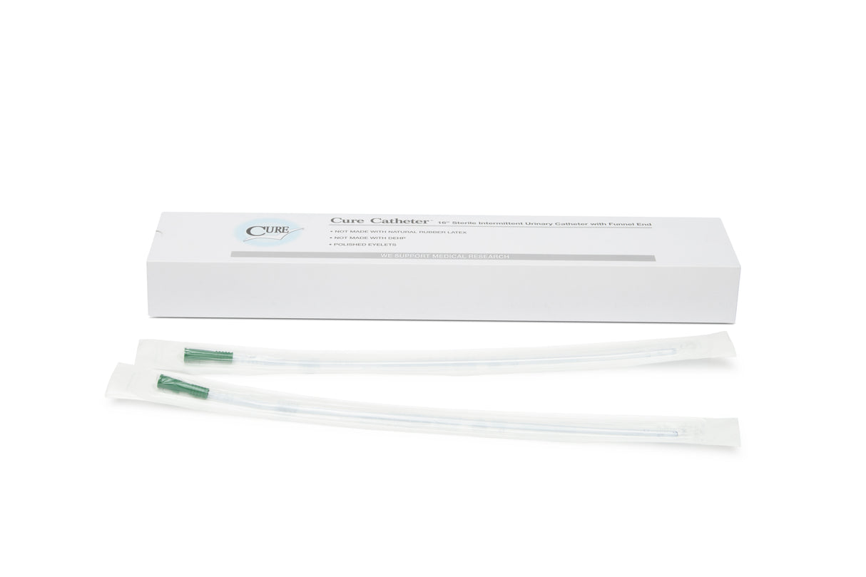 Cure Catheter™ Uncoated Intermittent Urinary Catheter for Males - Box of 30