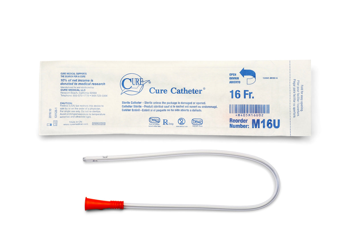 Cure Catheter™ Pocket Uncoated Intermittent Urinary Catheter for Males - Box of 30