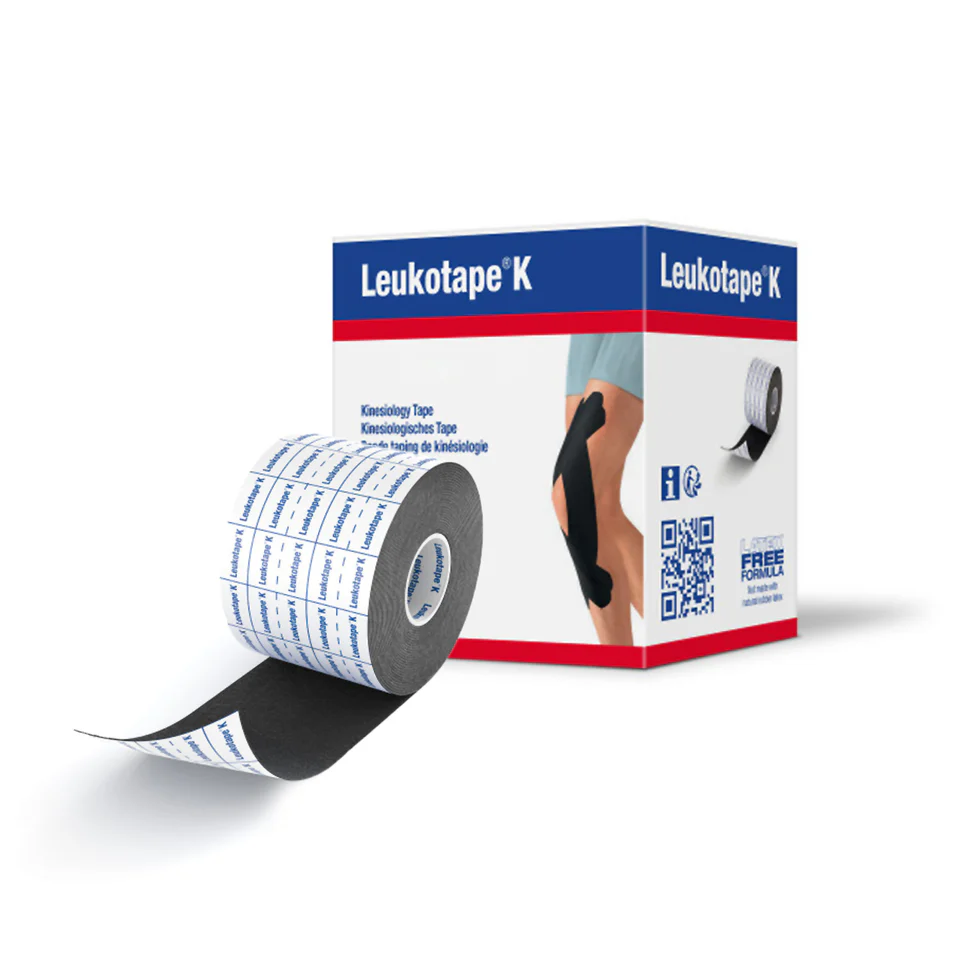 Leukotape K - Elastic Adhesive Tape, 5cm x 5m, Black - 1 Box