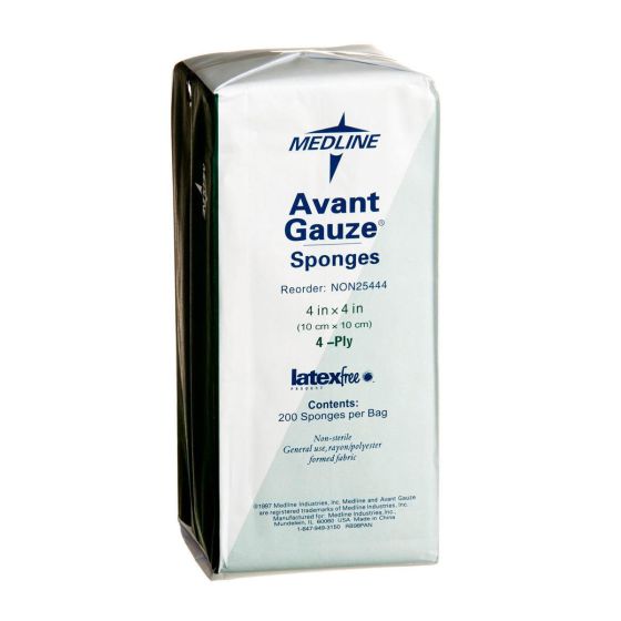 PK/200 AVANT GAUZE SPONGE 10CM x 10CM 4-PLY NON-WOVEN NON-STERILE