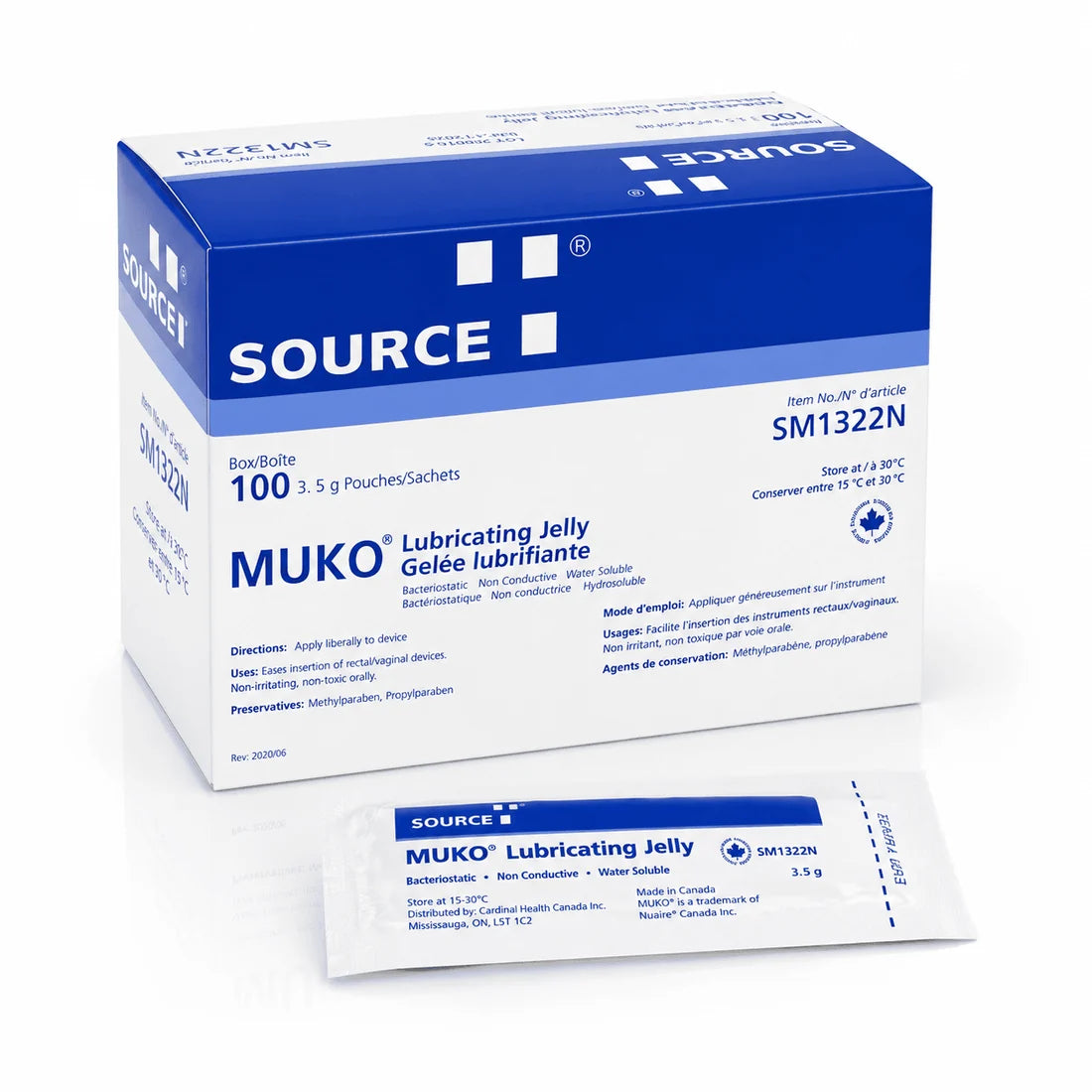 Muko® Lubricating Jelly, 3.5g Packets - Box of 100