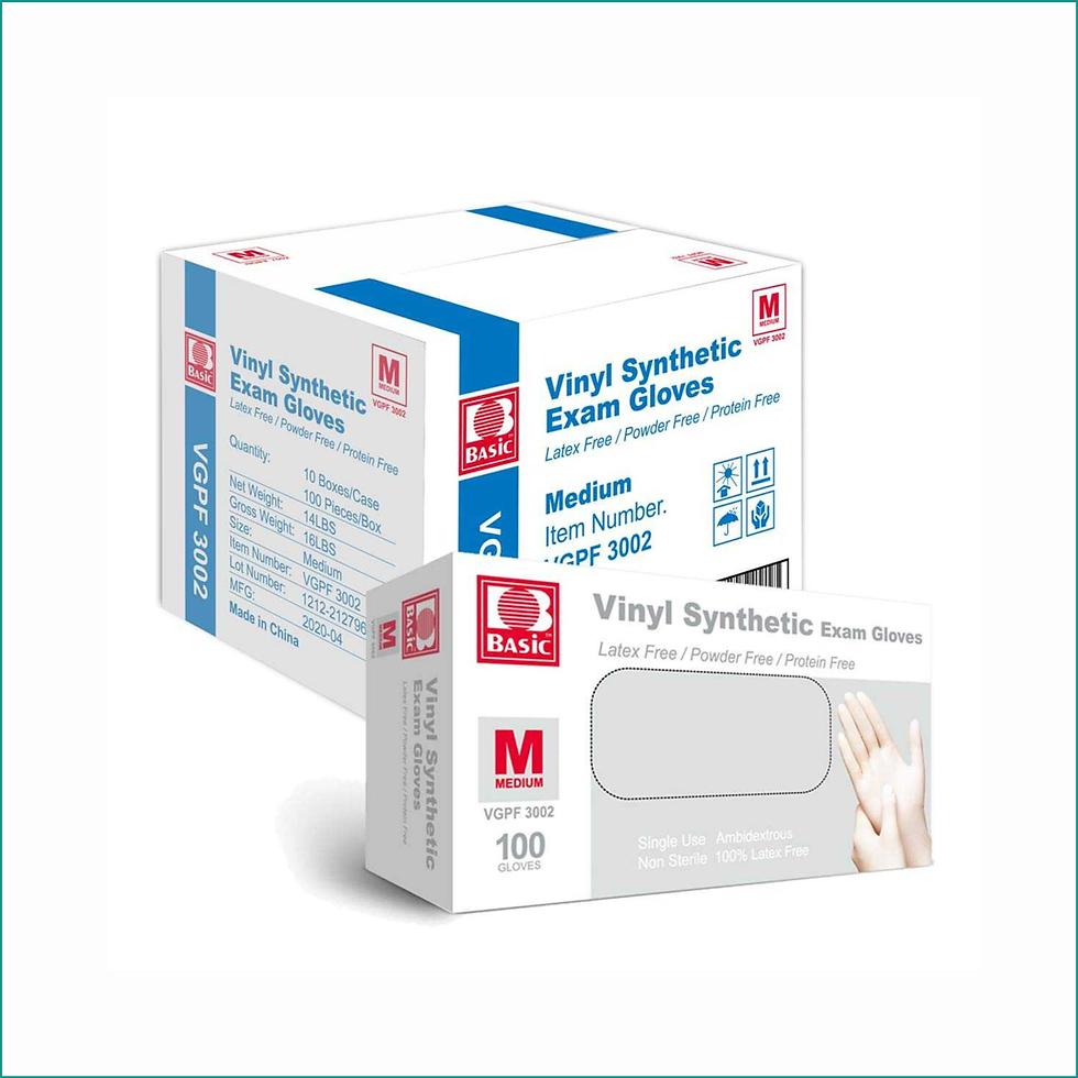 INTCO clear vinyl synthetic examination gloves