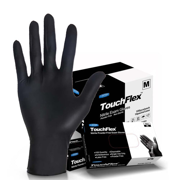 INTCO TouchFlex 5 mil black nitrile examination gloves