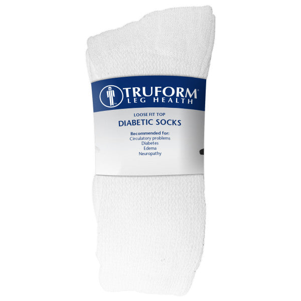 AIR 1918WH-L TRUFORM DIABETIC SOCK CREW LENGTH WHITE L