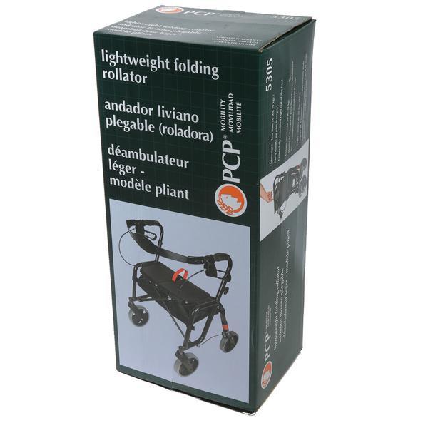 AIR 5305BL ROLLATOR/BLACK/8" WHEELS/NYLON BASKET