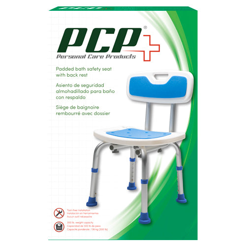 AIR 7103 ADJUSTABLE PADDED BATH SAFETY SEAT WITH BACKREST