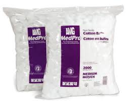 AMG 019-050 (CS2) BG/2000 COTTON BALLS, SIZE MEDIUM