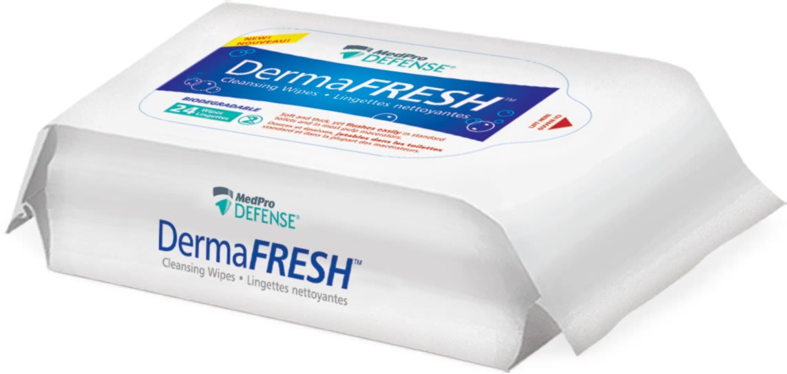 AMG 760-070 (CS/24) PK/24 DERMAFRESH FLUSHABLE WIPES (9" X 12")