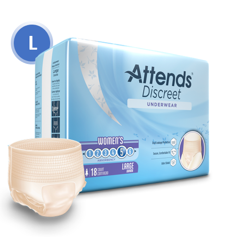 ATT ADUF30 43546 - Attends Discreet Underwear, Female, L - 4 bags of 18
