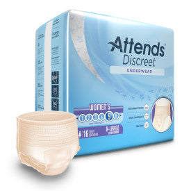 ATT ADUF40 43548 - Attends Discreet Underwear, Female, XL - 4 bags of 16
