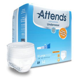 ATT APP0740 25033 - Attends Advanced Underwear, X-LARGE - Waist Size 58" - 68" - 4 bags of 14
