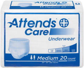 ATT APV20100 43543 - Attends Care Underwear, MEDIUM - Waist Size 34" - 44" - 4 bags of 25