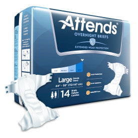 ATT DDEW30 43197 - Attends Extended Wear Brief, LARGE - Waist Size 44" - 58" - 4 bags of 14