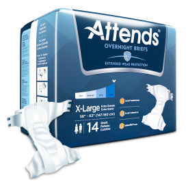 ATT DDEW40 43198 - Attends Extended Wear Breif, X-LARGE - Waist Size 58" - 63" - 4 bags of 14