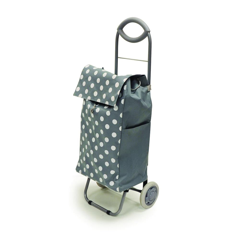 BIOS LF533 EA/1 BIOS ROLLING SHOPPING CART, GREY WITH WHITE POLKA DOTS