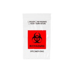 BIO 4915 CS/1000 BIO-HAZARD LAB SPECIMEN BAG, 8" X 10", W/ ZIP CLOSURE.