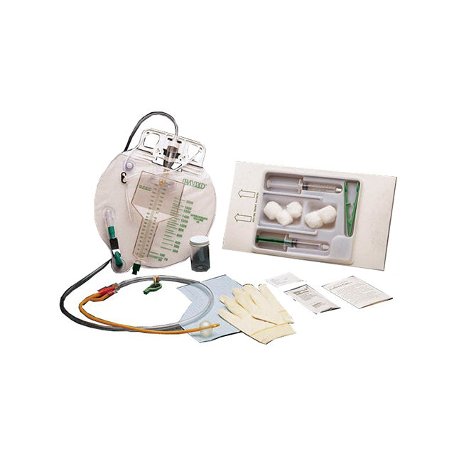 BX/10 FOLEY CATHETER TRAY WITH PRECONNECTED 14FR CATHETER AND URINE BAG