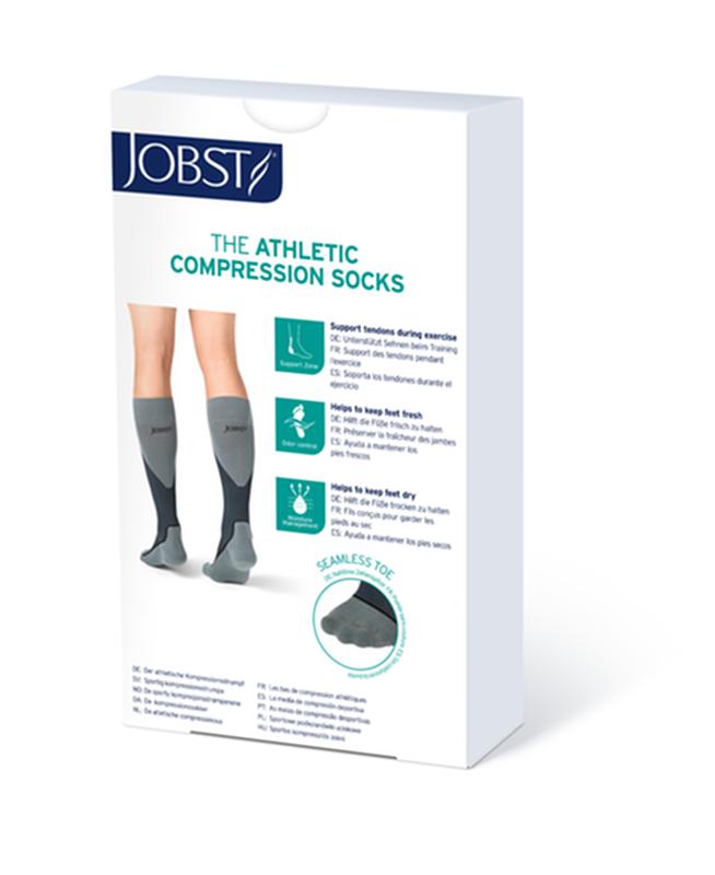 BSN 7529023 PR/1 JOBST SPORT STOCKING UNISEX, 20-30MMHG, XL, WHITE/GREY, CLOSED TOE