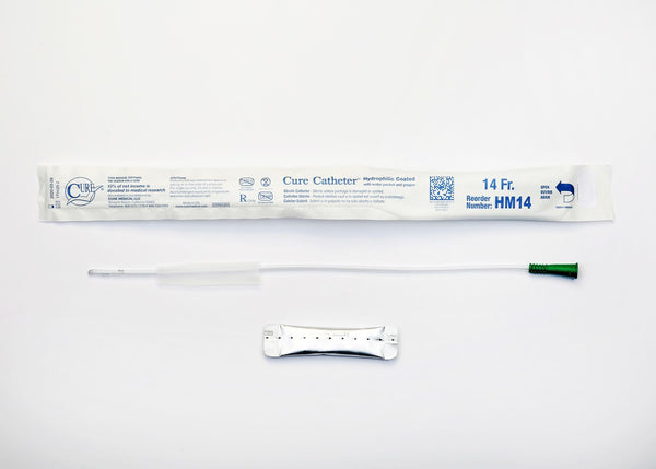 CURE HM14 BX/30 CURE INTERMITTENT MALE CATH 16",STRAIGHT TIP ,HYDROPHILIC 14FR
