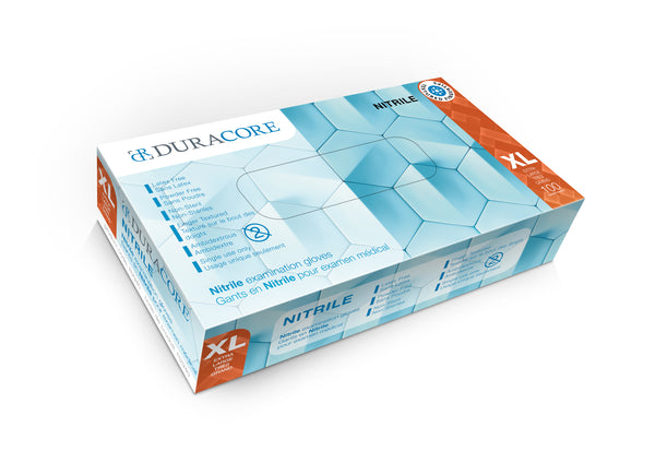 DC R2940 BX/100 DURACORE NITRILE EXAMINATION GLOVES, 4.2 MIL, POWDER FREE, X-LARGE (ALL SALES FINAL /NON RETURNABLE)