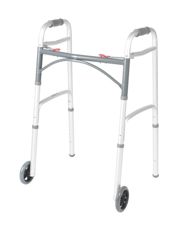 DM 10210-1 EA/1 Deluxe Two Button Folding Walker with 5" Wheels