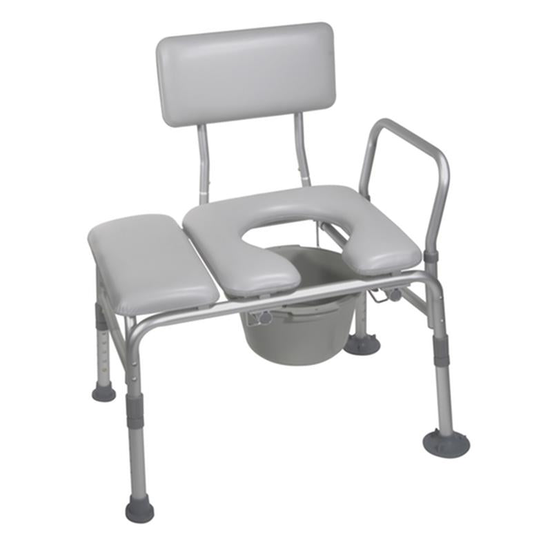 DM 12005KDC-1 EA/1 Padded Seat Transfer Bench with Commode Opening