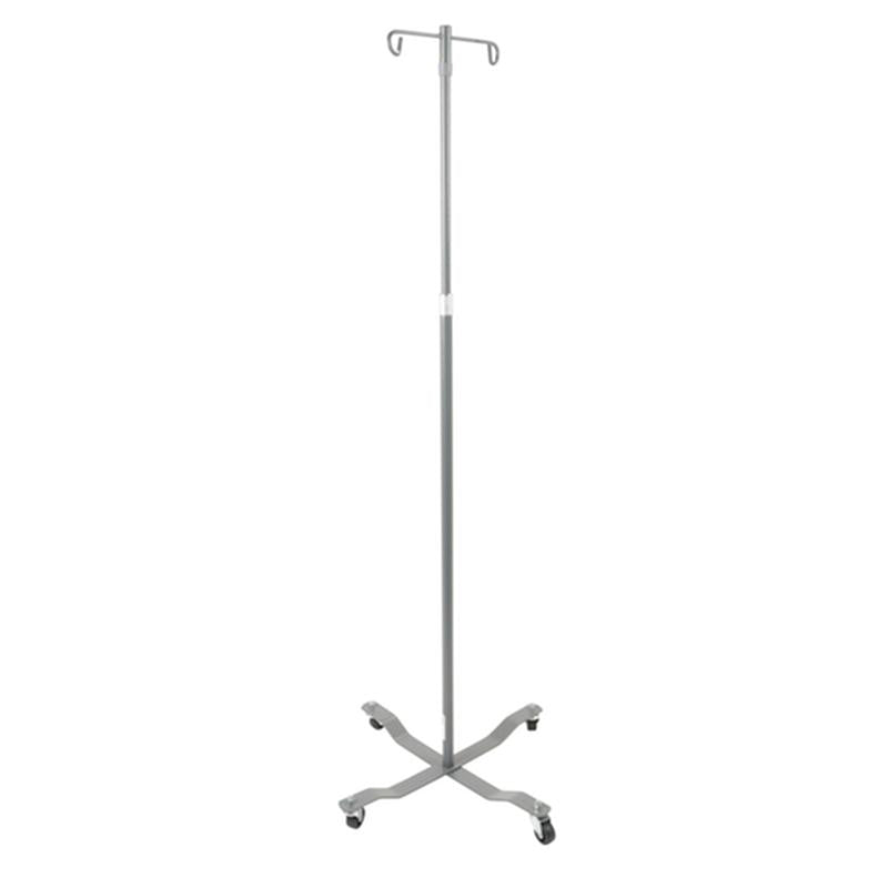DM 13033SV EA/1 Economy Removable Top I. V. Pole, 2 Hook Top, Silver Vein