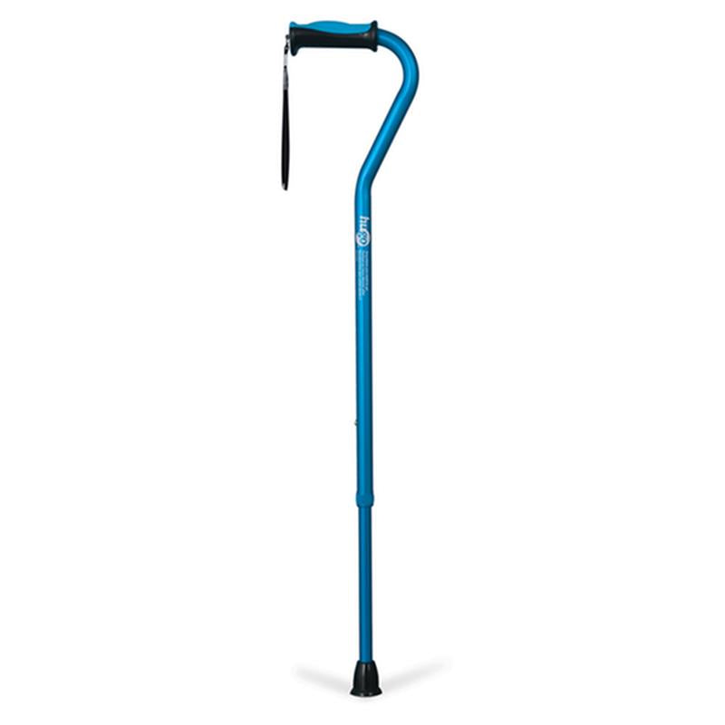 DM 731-444 EA/1 Adjustable Offset Handle Cane with Reflective Strap, Aquamarine
