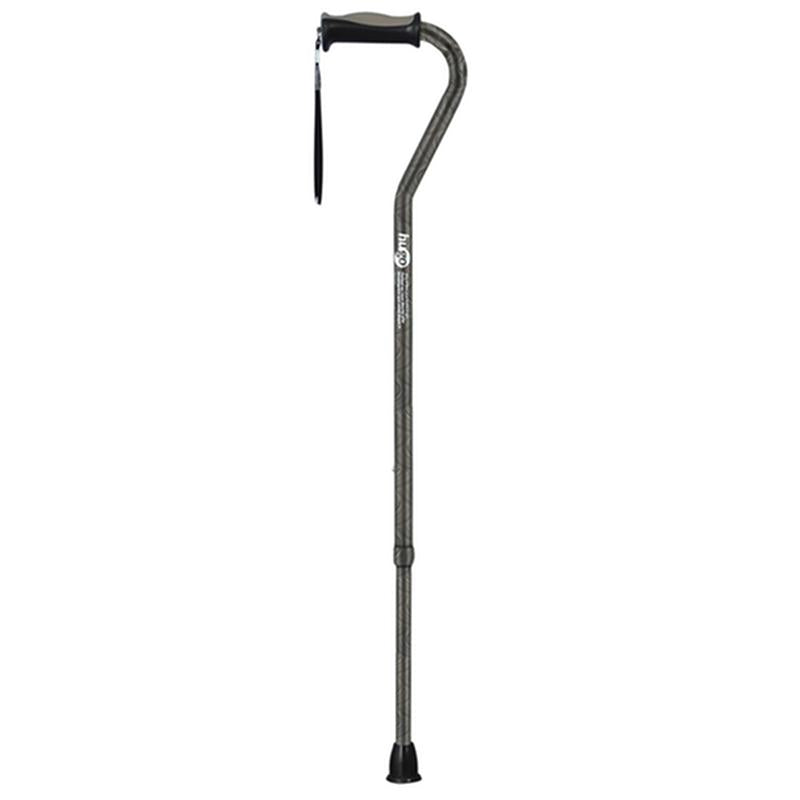 DM 731-458 EA/1 Adjustable Offset Handle Cane with Reflective Strap, Carbon Swirls