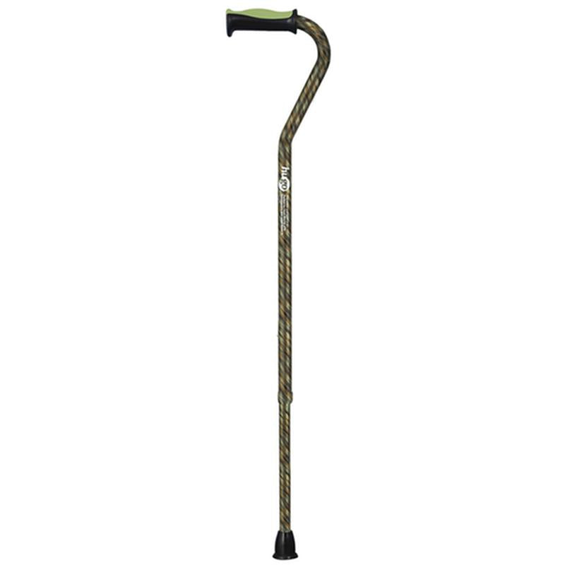 DM 731-460 EA/1 Adjustable Offset Handle Cane with Reflective Strap, Rainforest