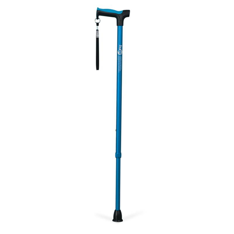 DM 731-464 EA/1 Adjustable Derby Handle Cane with Reflective Strap, Aquamarine