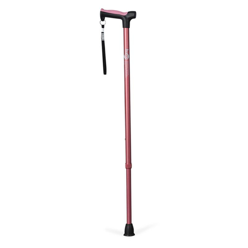 DM 731-466 EA/1 Adjustable Derby Handle Cane with Reflective Strap, Rose