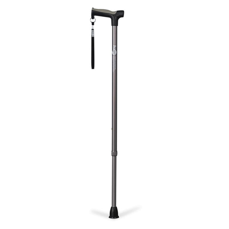 DM 731-472 EA/1 Adjustable Derby Handle Cane with Reflective Strap, Smoke