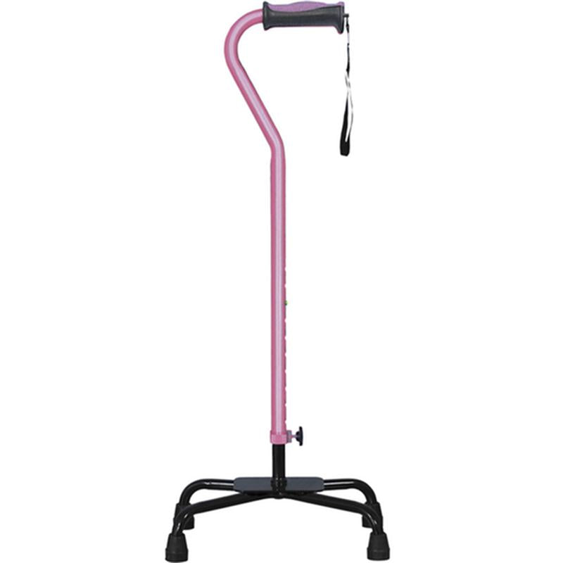 DM 731-844 EA/1 Adjustable Quad Cane for Right or Left Hand Use, Large Base, Rose