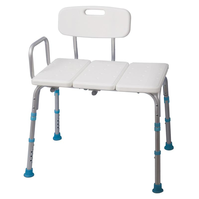 DM 770-406 EA/1 Adjustable Bath and Shower Transfer Bench with Reversible Backrest, Off White