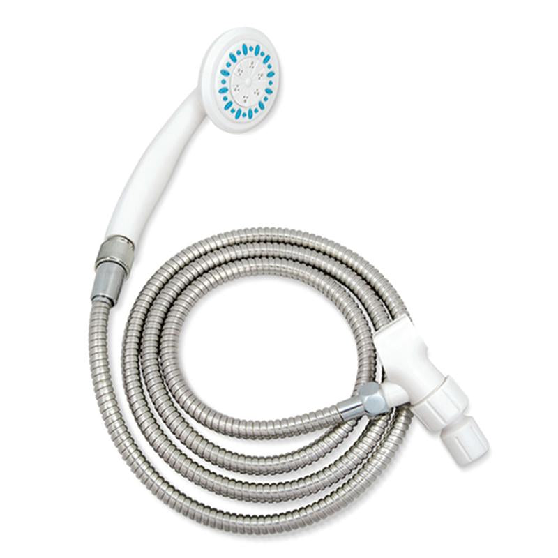 DM 770-980 EA/1 3 Setting Handheld Shower Head with Ultra-Long Stainless Steel Hose, White