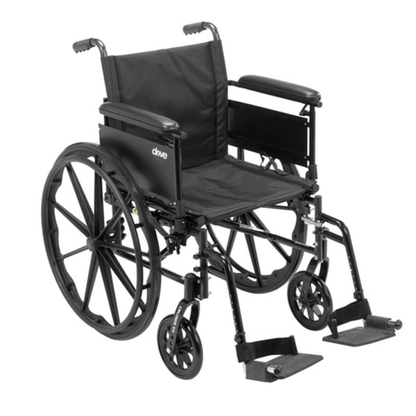 DM CX416ADFA-SF EA/1 Cruiser X4 Lightweight Dual Axle Wheelchair with Adjustable Detachable Arms, Full Arms, Swing Away Footrests, 16" Seat