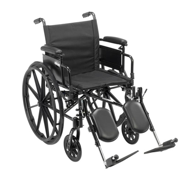 DM CX418ADDAELR EA/1 Cruiser X4 Lightweight Dual Axle Wheelchair with Adjustable Detachable Arms, Desk Arms, Elevating Leg Rests, 18" Seat