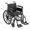 DM CX418ADFA-SF EA/1 Cruiser X4 Lightweight Dual Axle Wheelchair with Adjustable Detachable Arms, Full Arms, Swing Away Footrests, 18" Seat