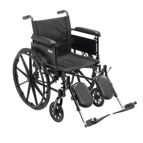 DM CX418ADFAELR EA/1 Cruiser X4 Lightweight Dual Axle Wheelchair with Adjustable Detachable Arms, Full Arms, Elevating Leg Rests, 18" Seat
