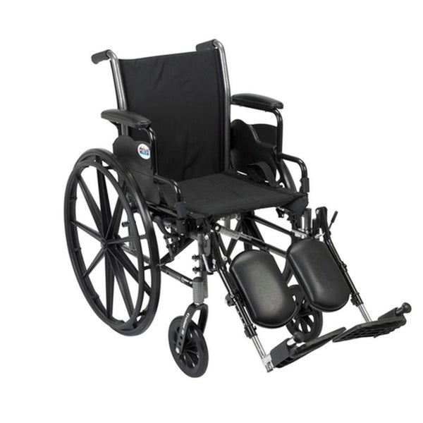 DM K316DDA-ELR EA/1 Cruiser III Light Weight Wheelchair with Flip Back Removable Arms, Desk Arms, Elevating Leg Rests, 16" Seat