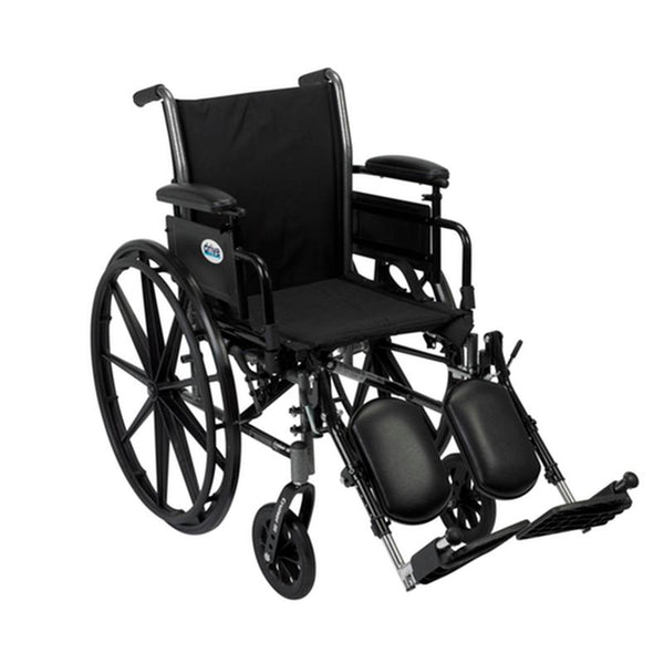 DM K318ADDA-ELR EA/1 Cruiser III Light Weight Wheelchair with Flip Back Removable Arms, Adjustable Height Desk Arms, Elevating Leg Rests, 18"