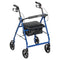 DM R728BL EA/1 Aluminum Rollator Rolling Walker with Fold Up and Removable Back Support and Padded Seat, Blue