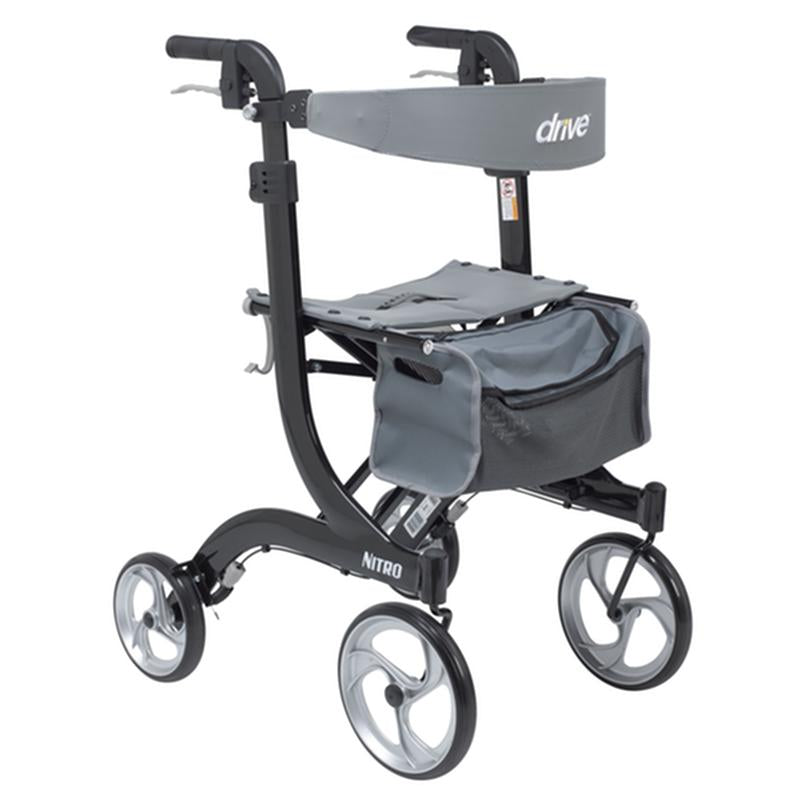DM RTL10266BK-T EA/1 Nitro Euro Style Rollator Rolling Walker, Tall, Black