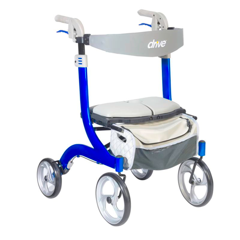 DM RTL10266BLHS EA/1 Nitro DLX Euro Style Rollator Rolling Walker, Sleek Blue