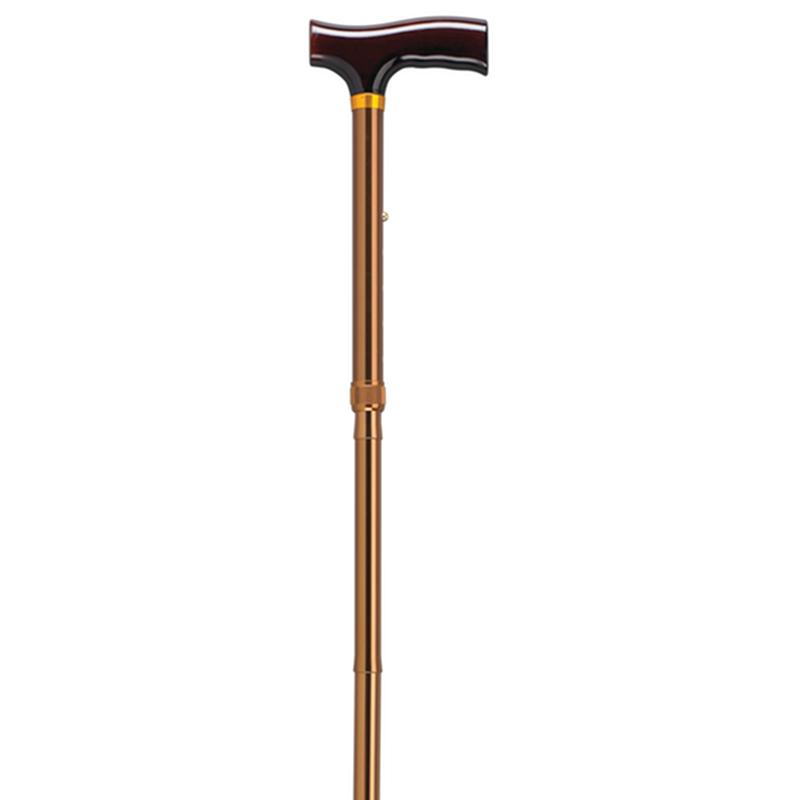 DM RTL10304BZ EA/1 Lightweight Adjustable Folding Cane with T Handle, Bronze