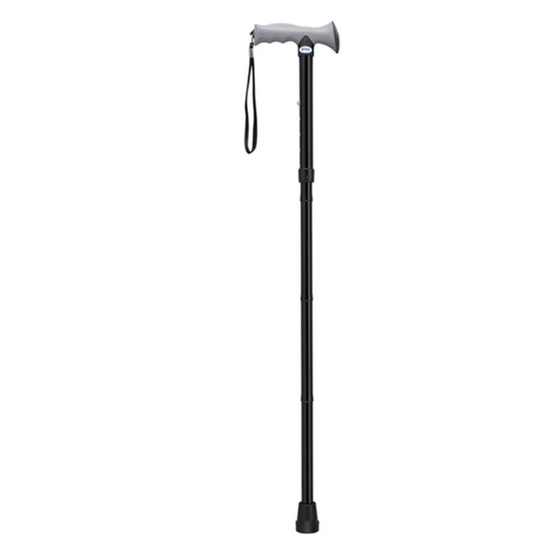 DM RTL10370BK EA/1 Adjustable Lightweight Folding Cane with Gel Hand Grip, Black